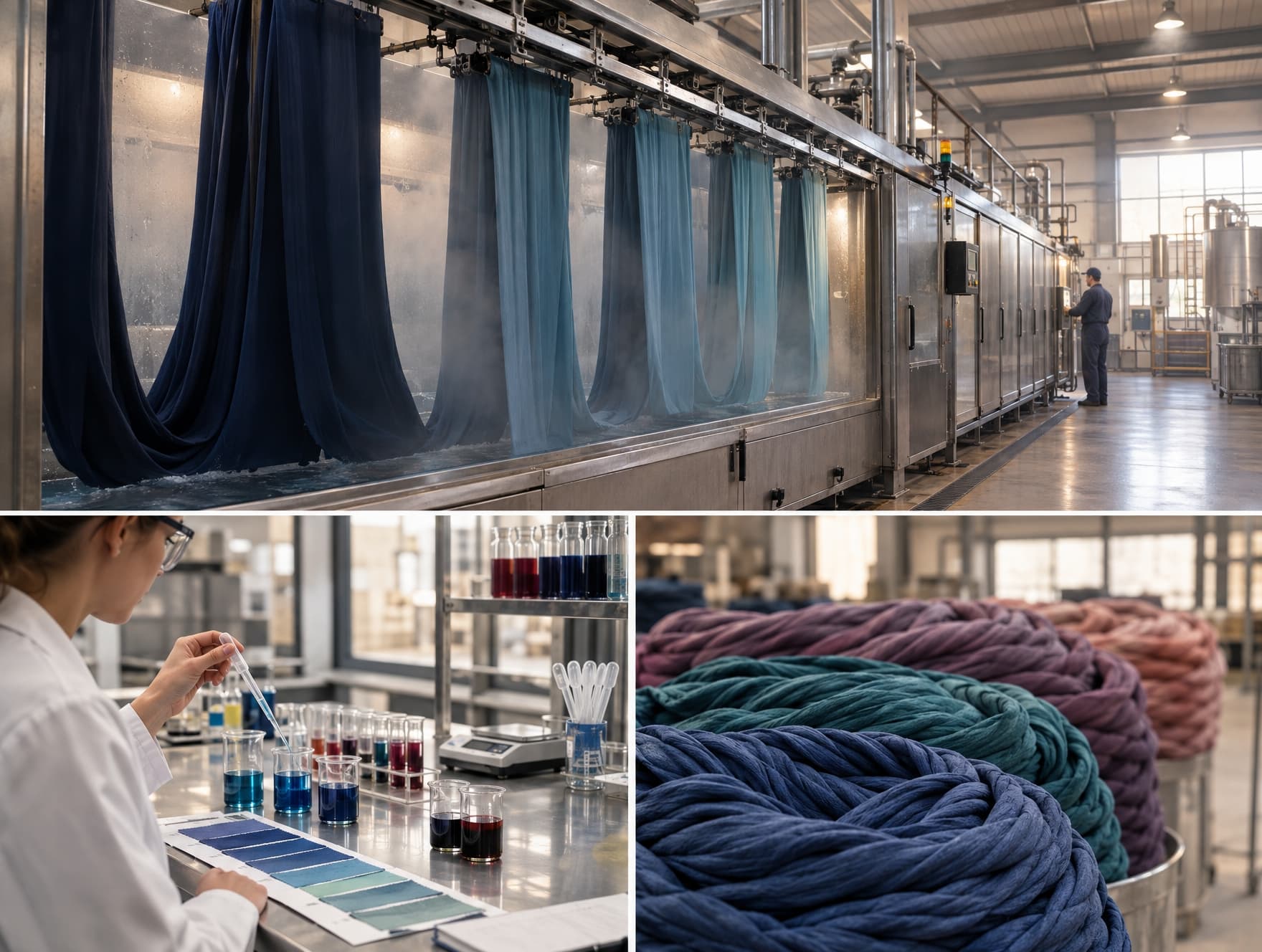 Fabric being processed in a dyeing operation