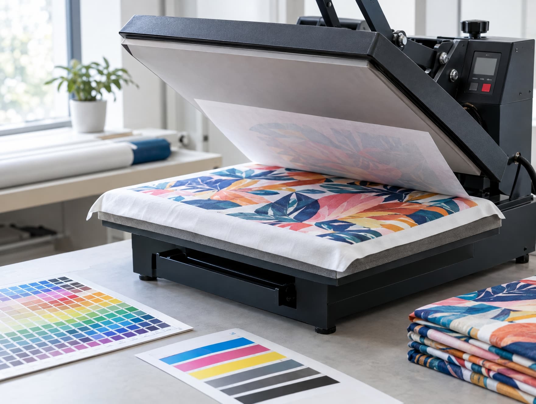 Sublimation printing being applied to fabric