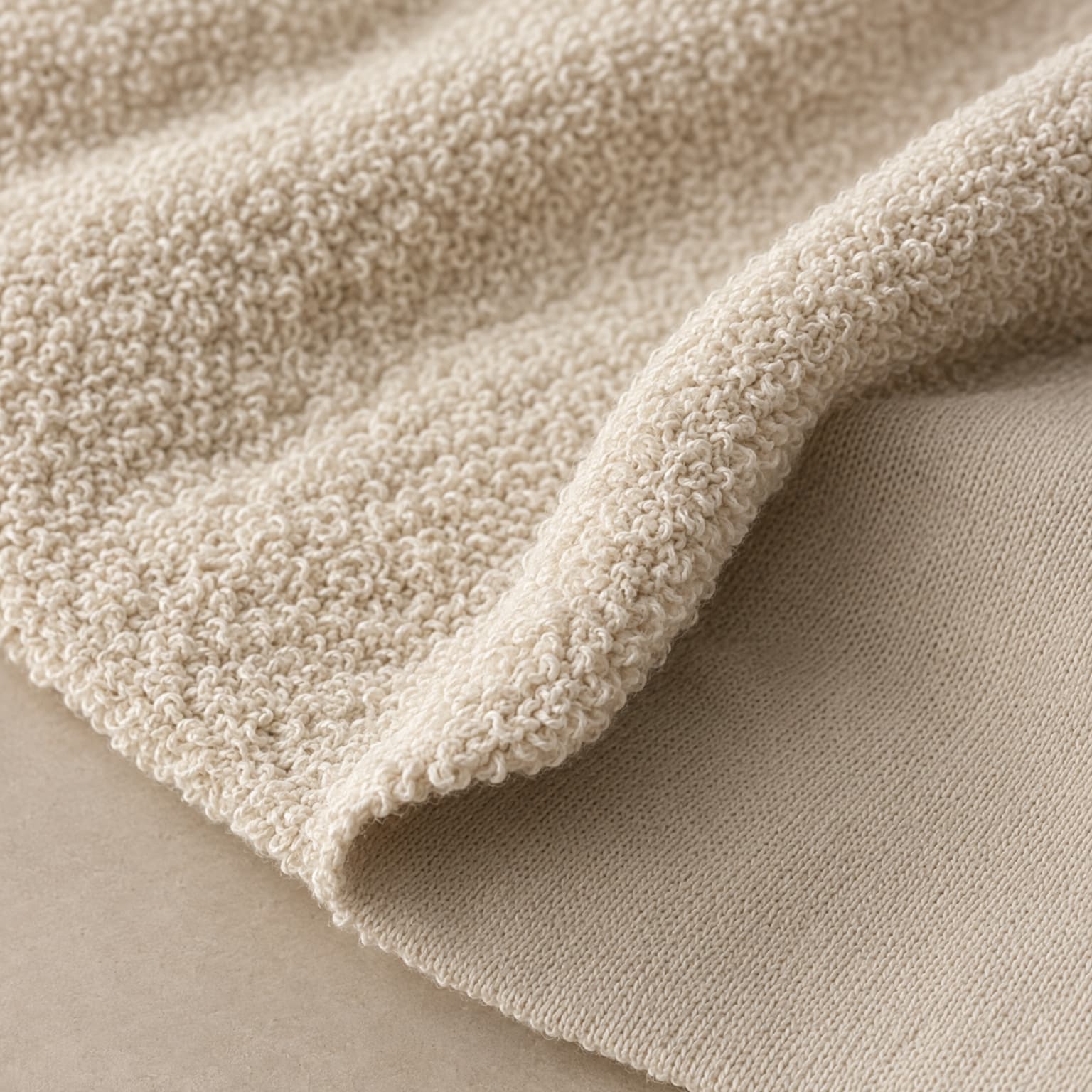 Macro detail of french terry loopback fabric